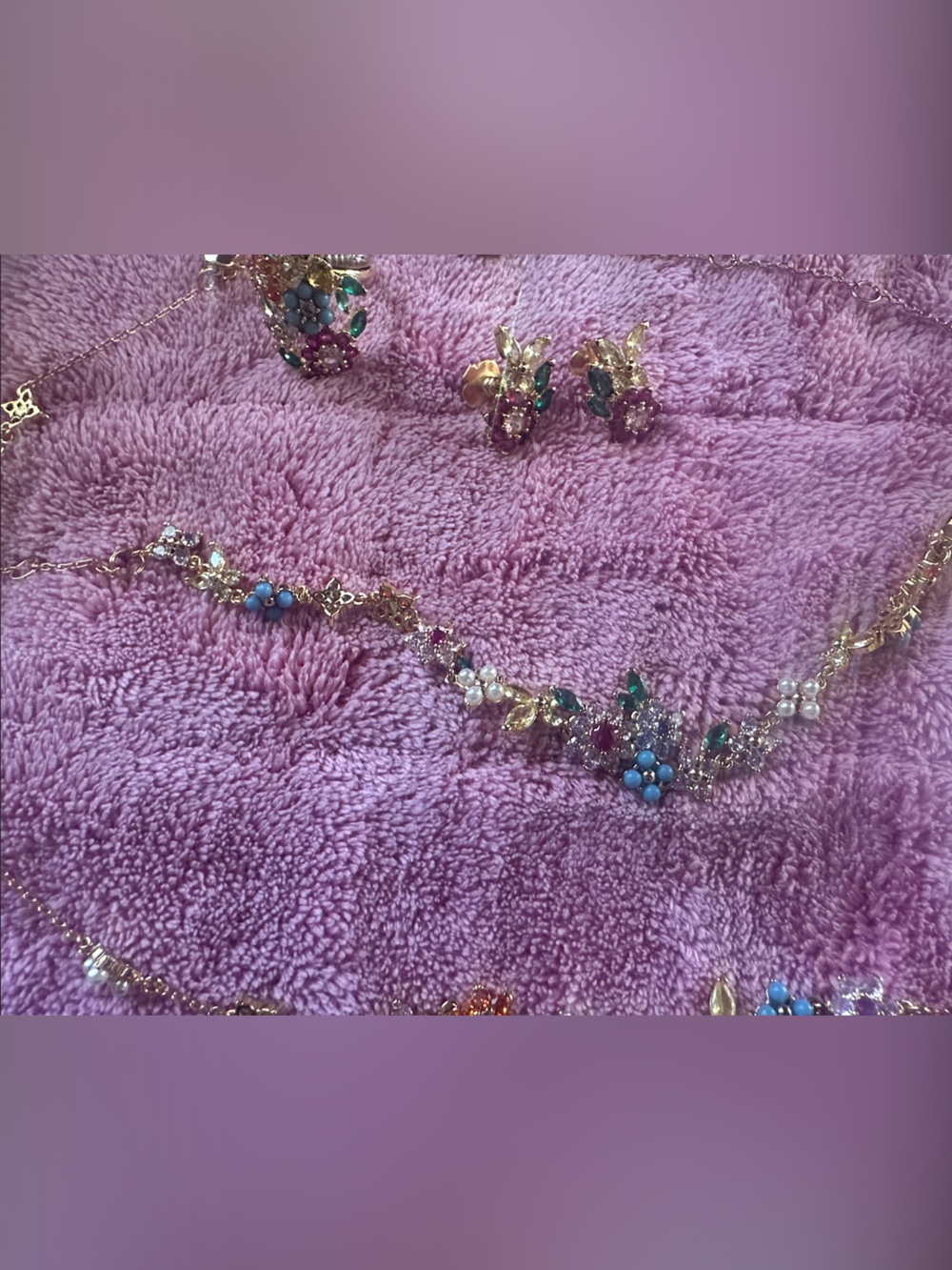 kate spade Gold Multicolor Crystal Floral Bracelet Set - Picture 4 of 5